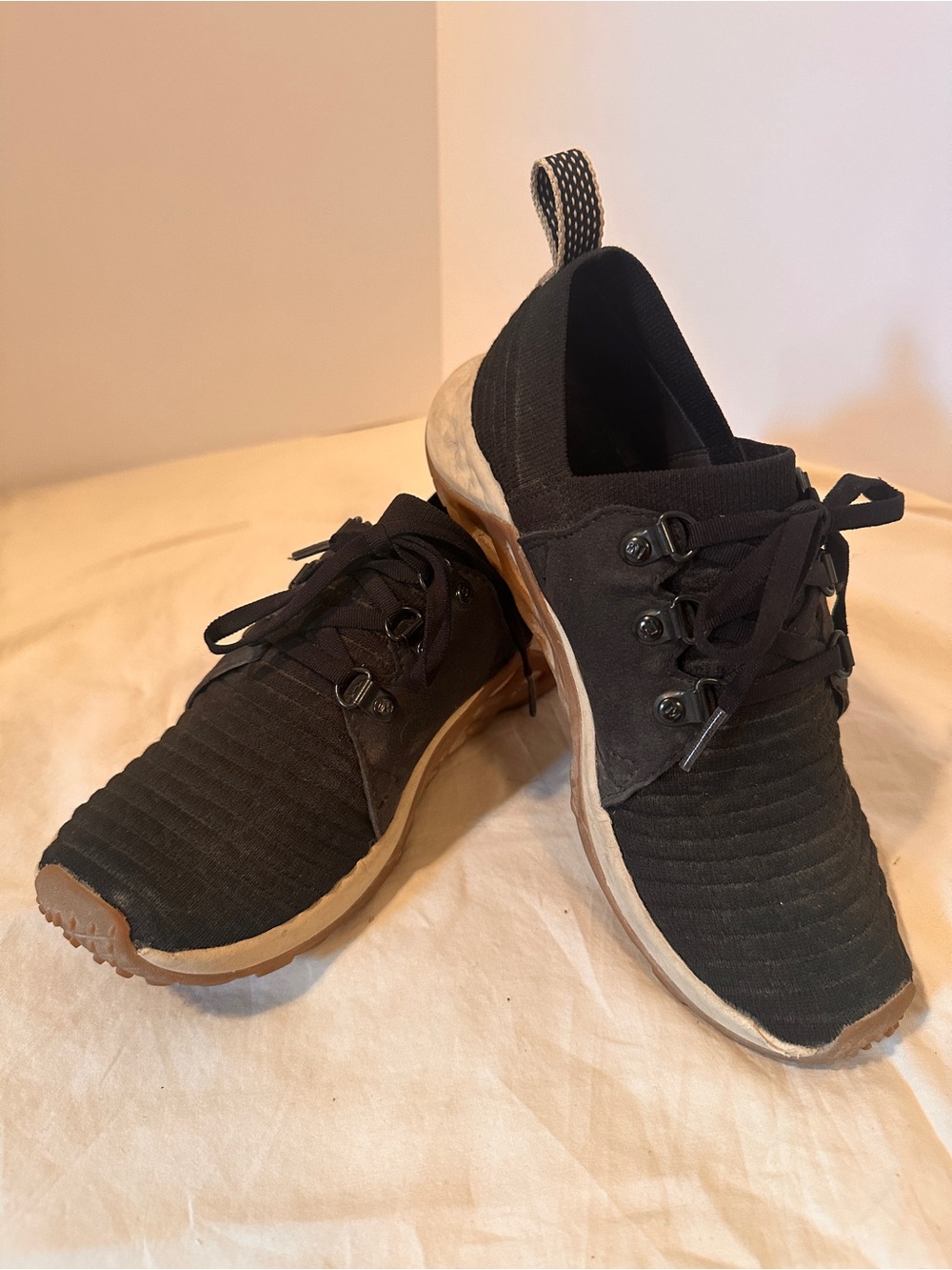 Merrell Black Athletic Knit Sneakers with Tan Outsole